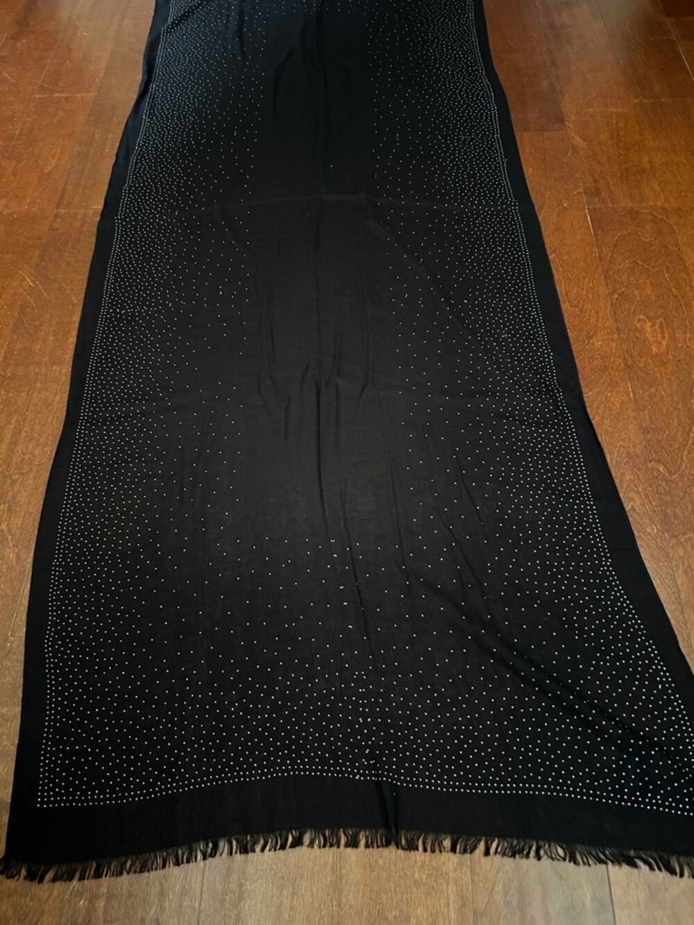 Gorgeous White House Black Market Black Scarf with Silver Stud Detail, NWT